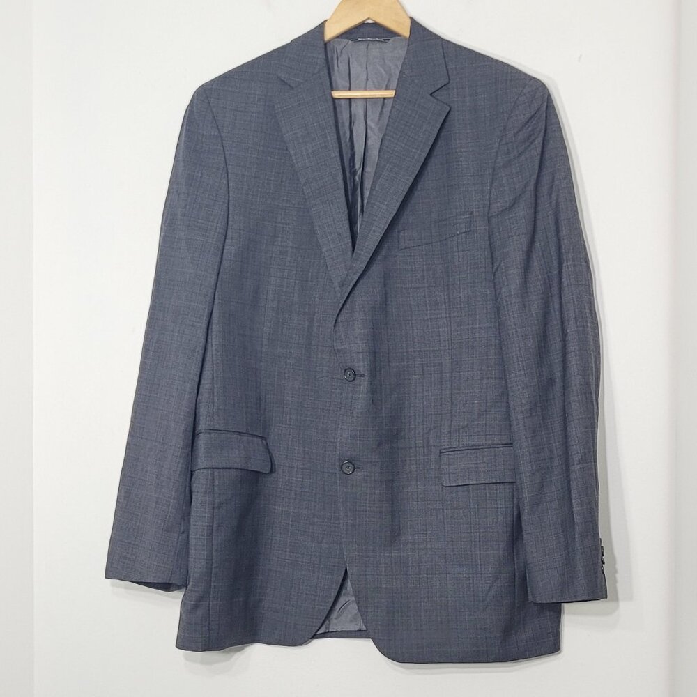 🛍️ Jack Victor Men's Gray 100% Wool High End Pocket 2 Button Jacket Blazer 44XL